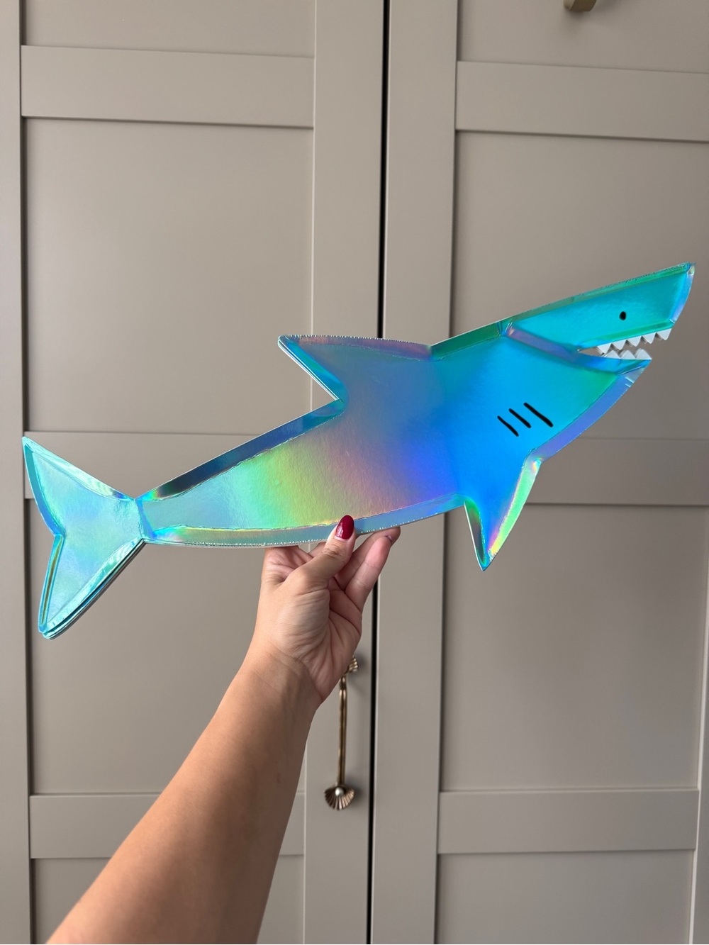 Meri Meri Shark Paper Platter Plates Holographic Disposable Pirate Ocean Theme